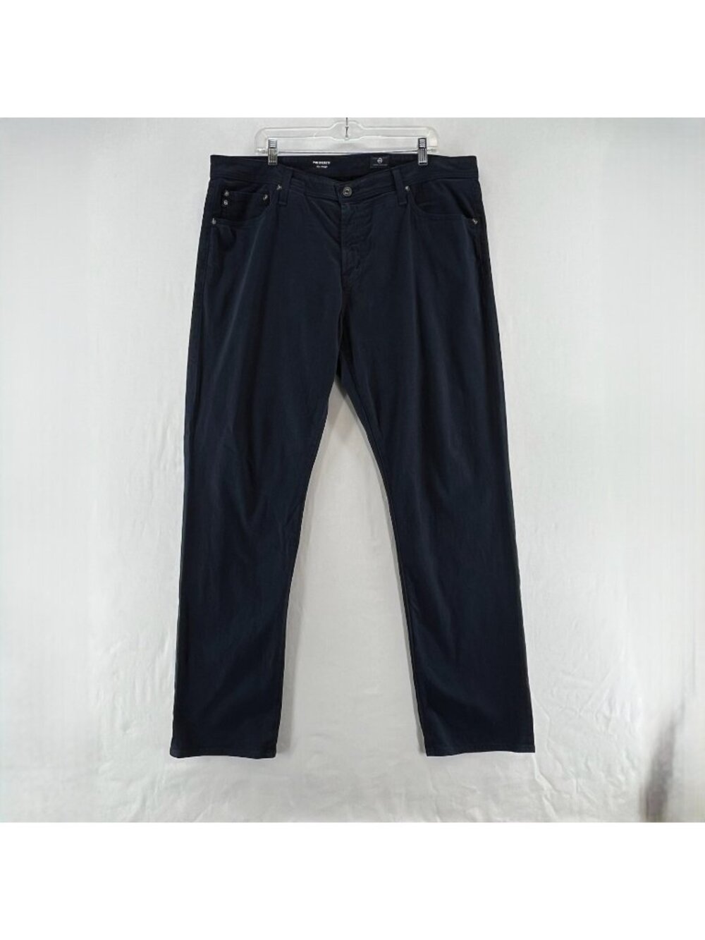 AG Adriano Goldschmied The Everett Slim Straight Pants 38x32 Cotton Stretch Navy